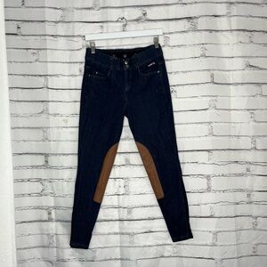 Kerrits Skinny Jeans Knee Patch Riding Breeches Blue Women’s S Equestrian Pants